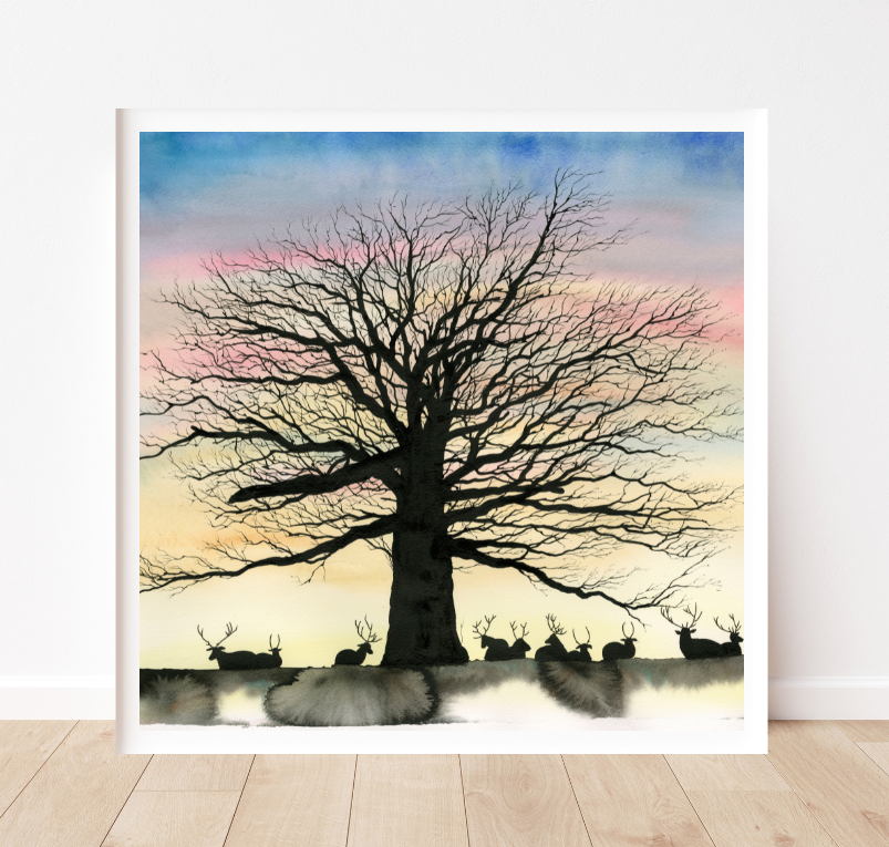 Squiggly Sue Designs 'Stag Party' Limited Edition Framed Print