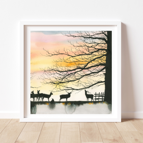 Squiggly Sue Designs 'Oh Deer' Limited Edition Framed Print