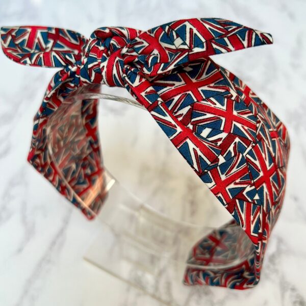 Union flag hair accessory, knotted Hairband