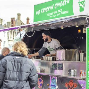 No Frickin Chicken at Cirencester Vegan Market Mar by Vegan Fairs photo cred Alison Woodham (2)