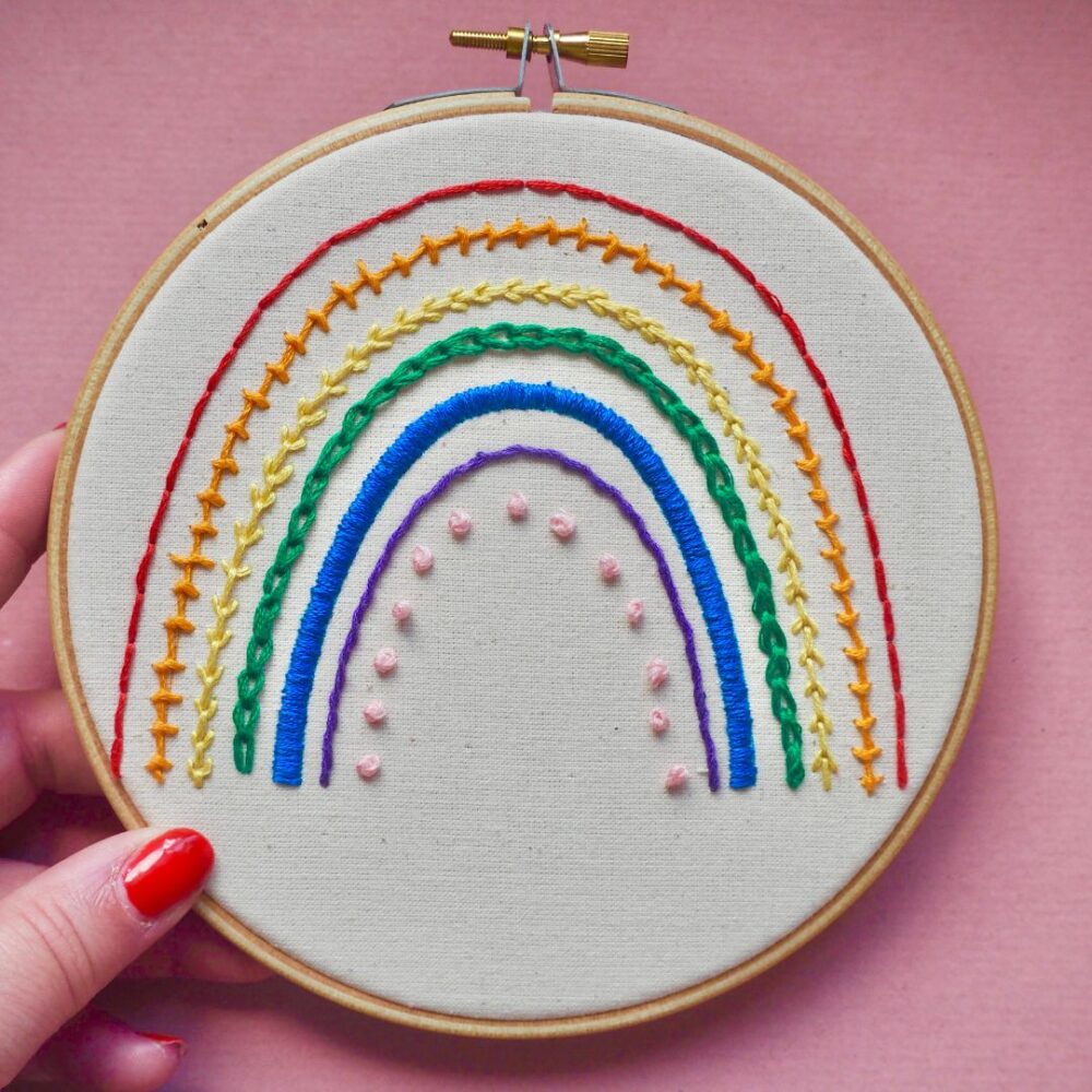 embroidery kit rainbow