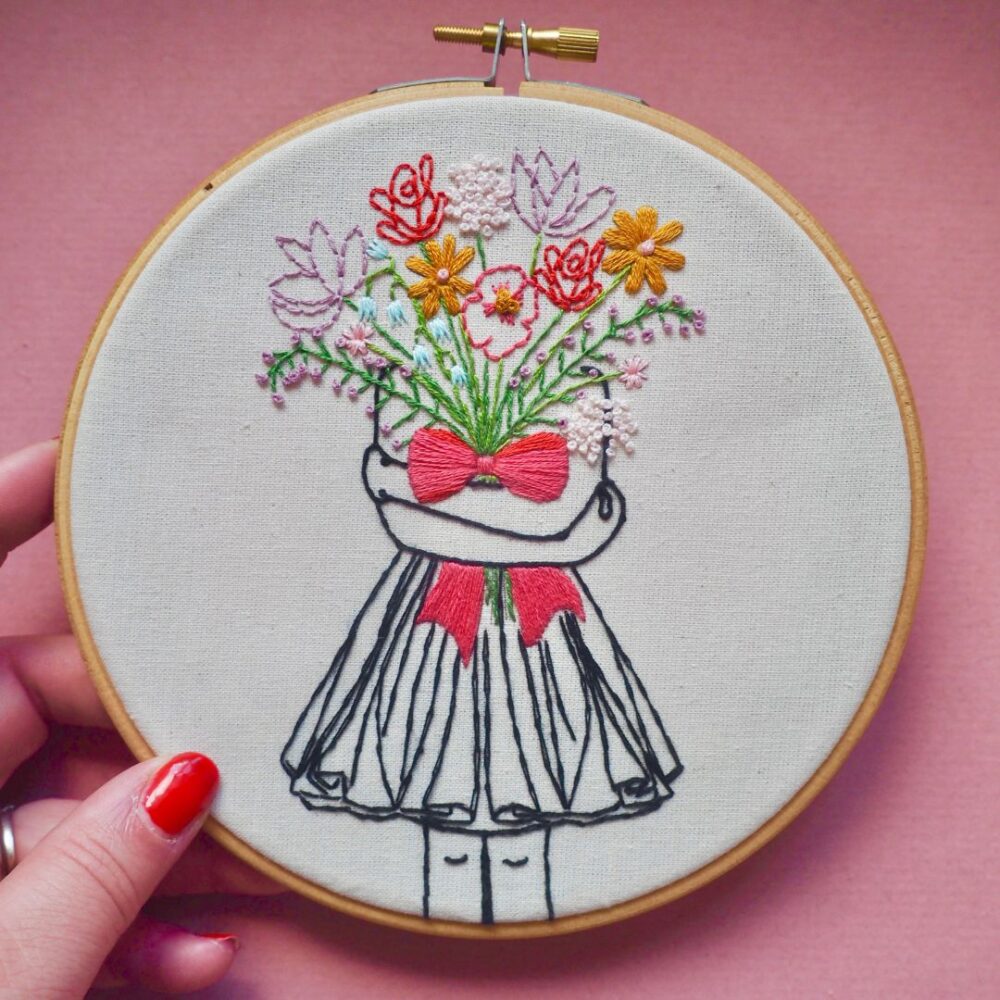 floral embroidery kit for beginners