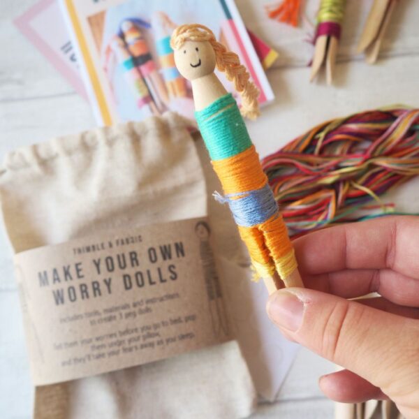 make your own worry dolls by thimble and fabric