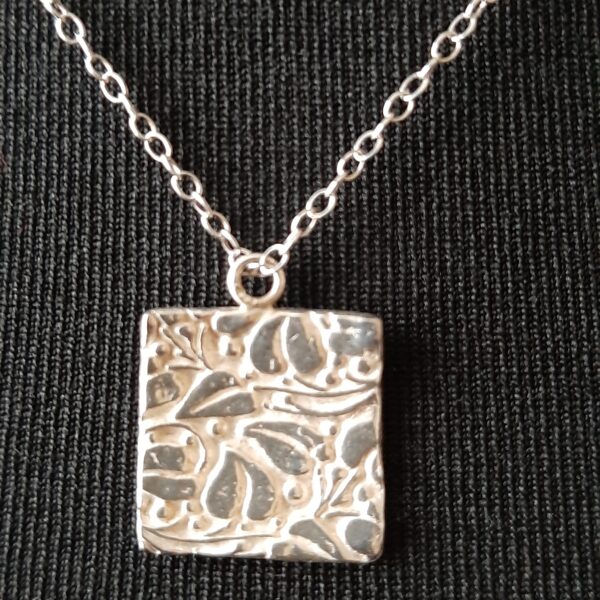 Sterling Silver Patterned Square