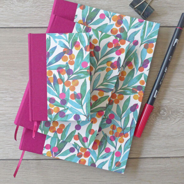 Bilberry and Wright, Fuschia and floral journals