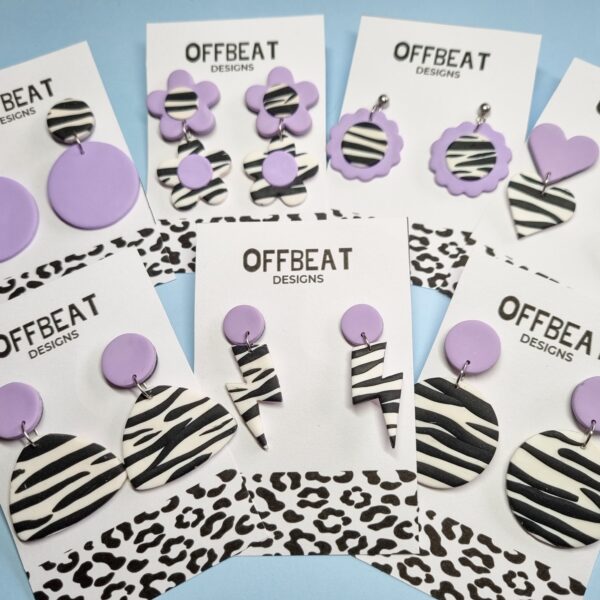 Offbeat Designs zebra print earrings
