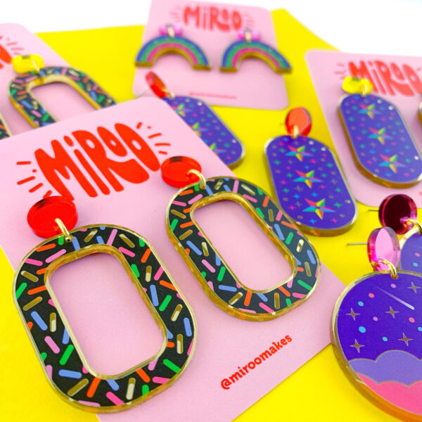 colourful acrylic earrings