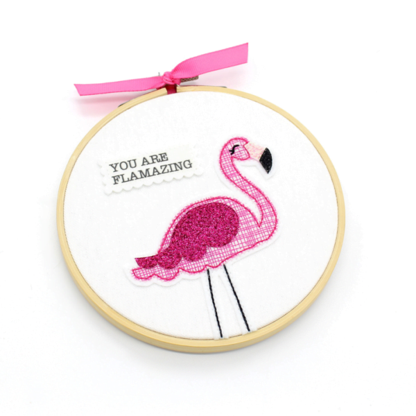 Mella's Makings - You Are Flamazing Flamingo Hoop Art