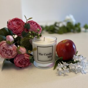 The Candle Mill Peony & Blush Suede Luxury Soy wax candle