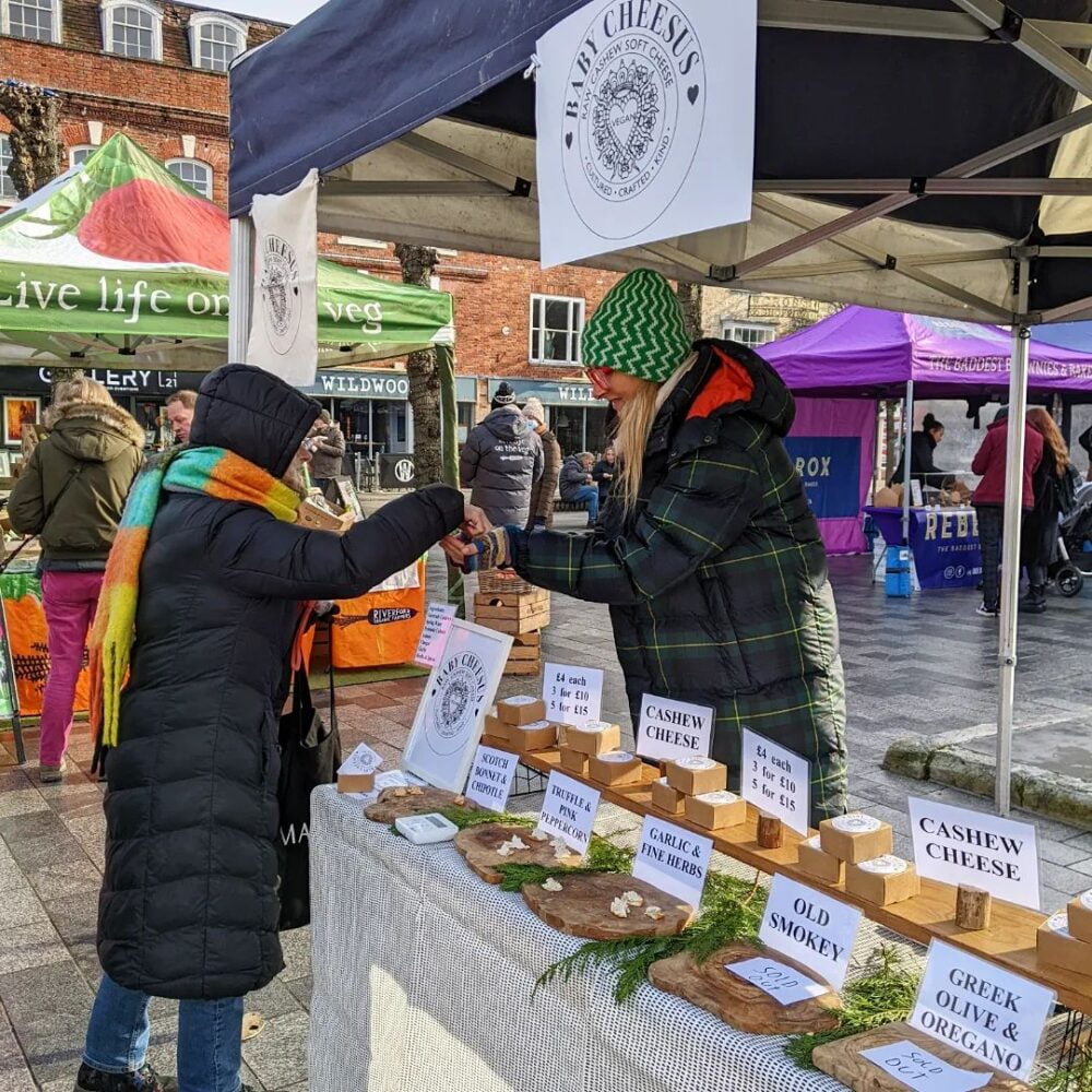 Baby Cheesus Vegan Cheese at Salisbury Vegan Market by Vegan Fairs