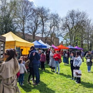 Sun shining on our traders at Taunton Vegan Market by Vegan Fairs