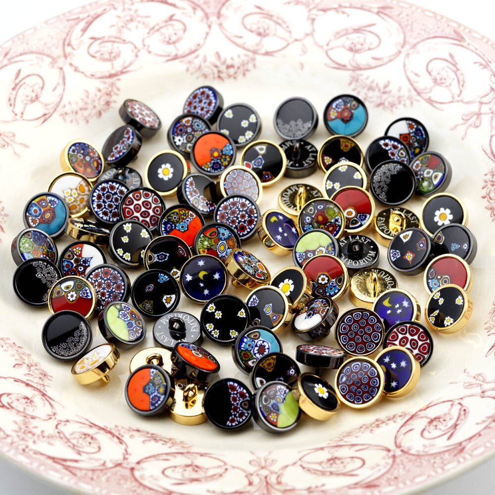 At Last Emporium, millefiori glass buttons