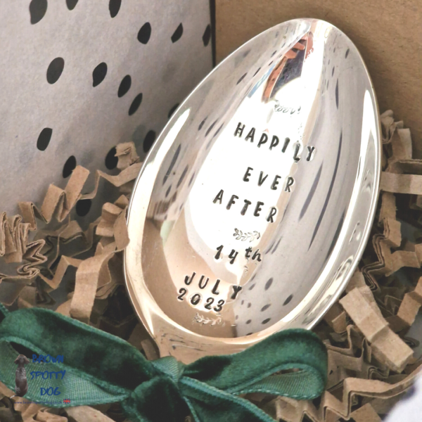 Brown Spotty Dog, happily ever after wedding spoon