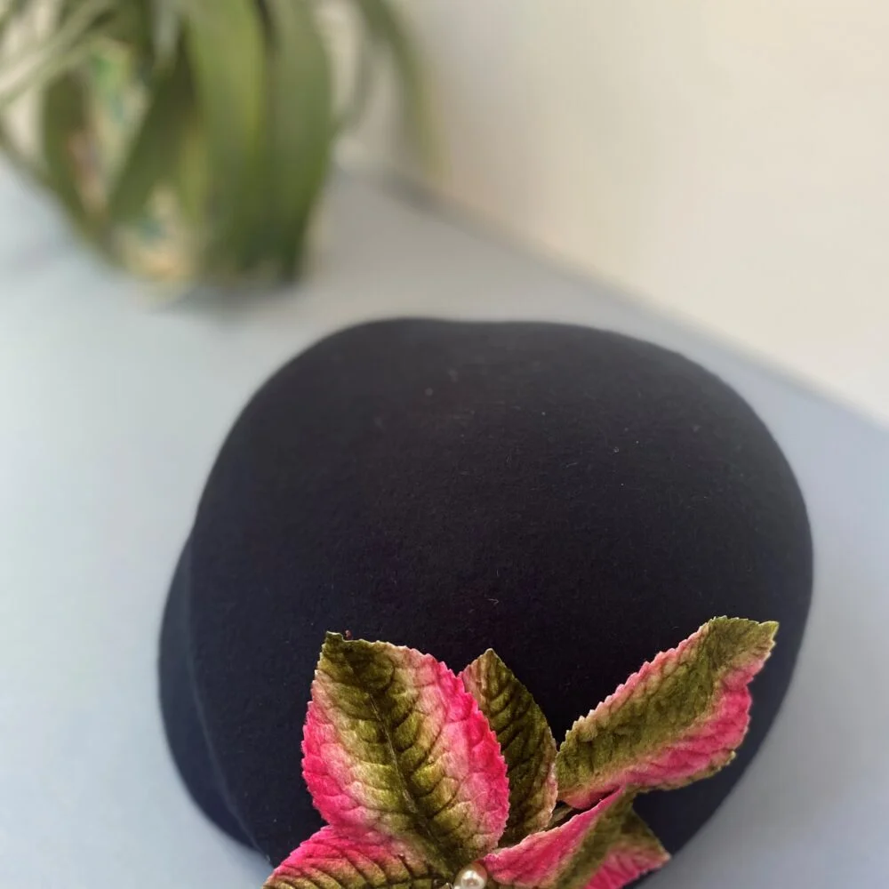 Pink Feijoa Millinery, 1950s inspired felt cloche