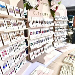 Clay and Jewels polymer clay jewellery market display