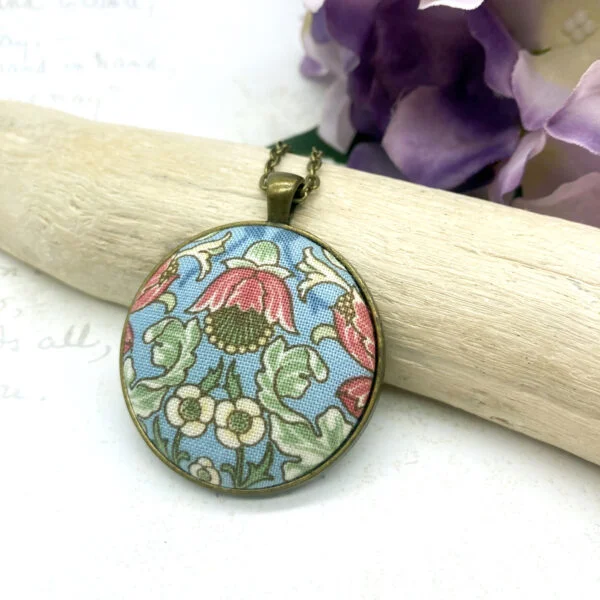 hyacinth pink blue pendant by bowerbird jewellery