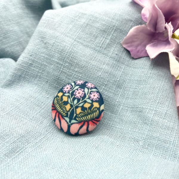 floral liberty Persephone fabric brooch by Bowerbird Jewellery
