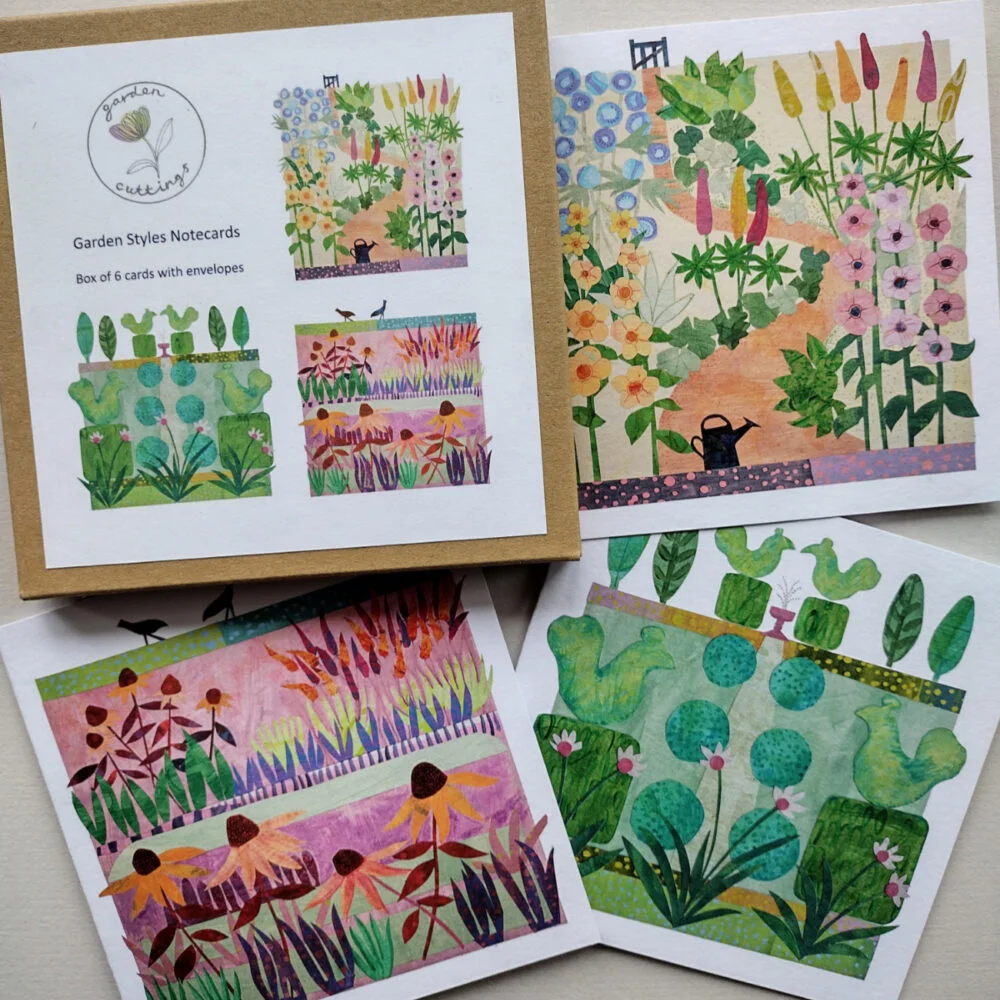 Garden Cutting Designs, Garden styles notecard set.