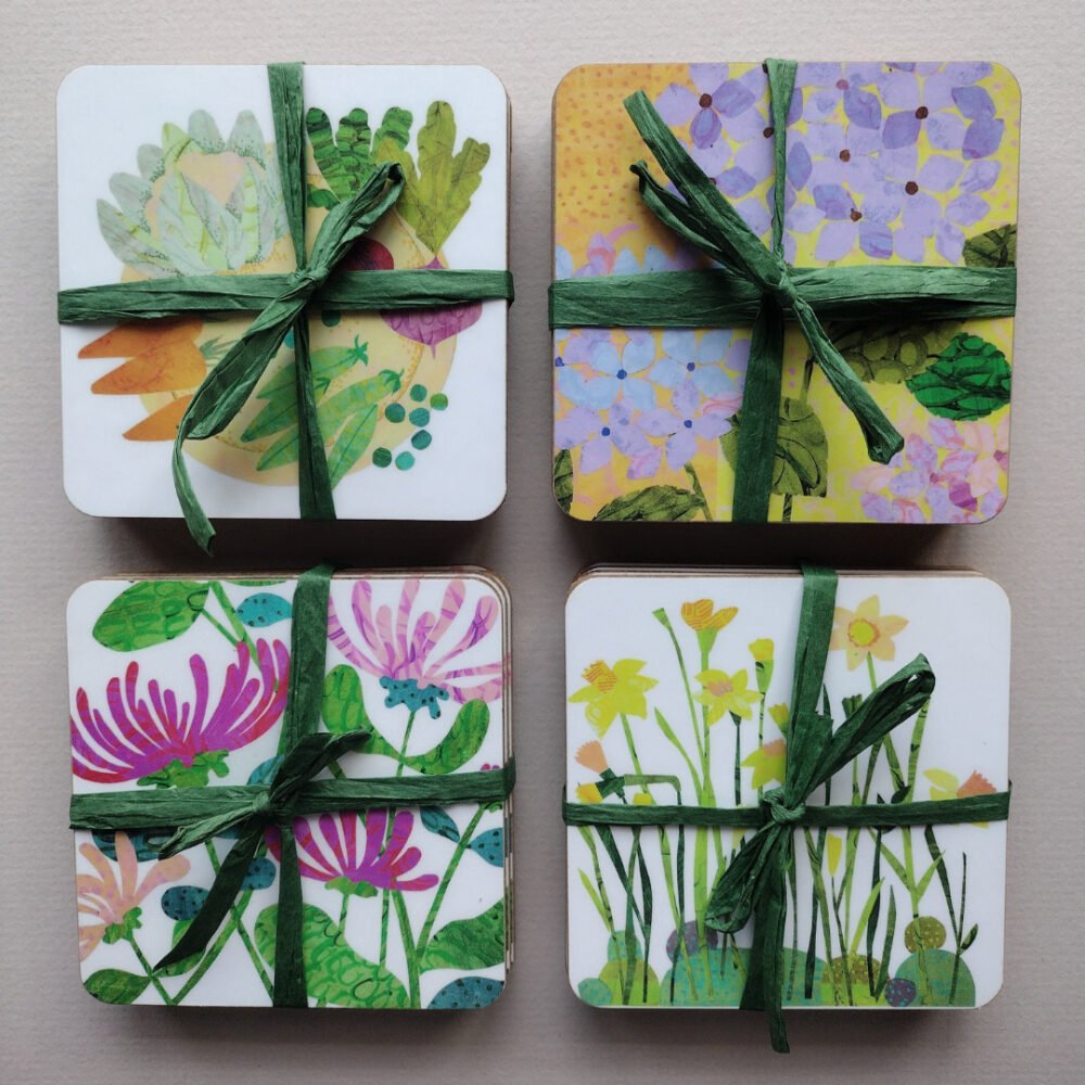 Garden Cutting Designs, Floral coaster sets