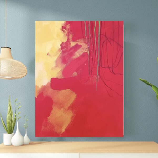 Donnydoodlesbydonna colourful red abstract wall art