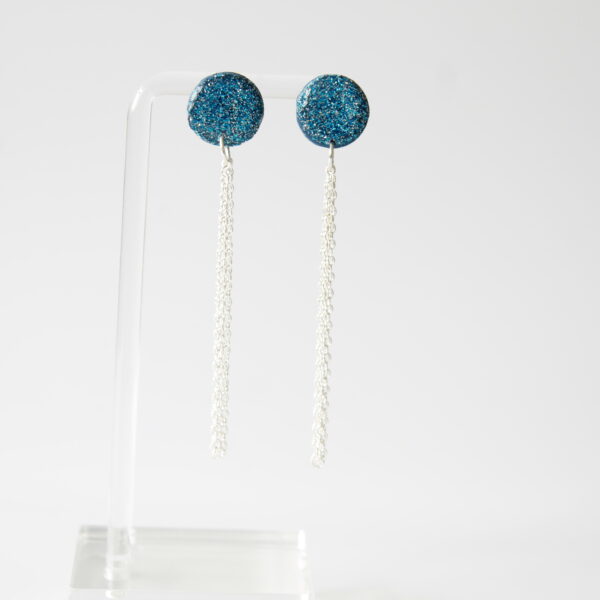 Abby's Art Atelier-Limited edition polymer clay earrings with sterling silver chain and studs.