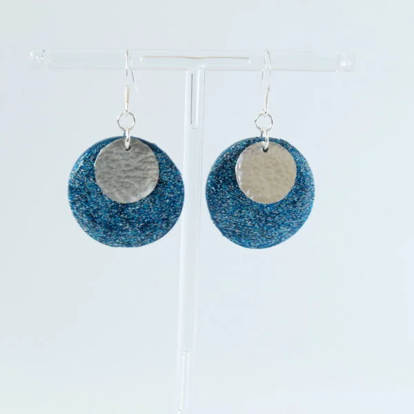 Abby's Art Atelier-Limited edition polymer clay earrings with sterling silver over and hooks.