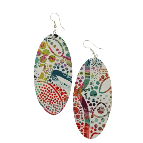 Aluminium oval shaped earrings