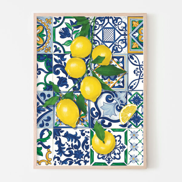 Lemons and Tiles Art Print