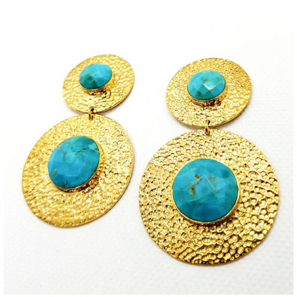 hutke jewellery turquoise earrings gold plated