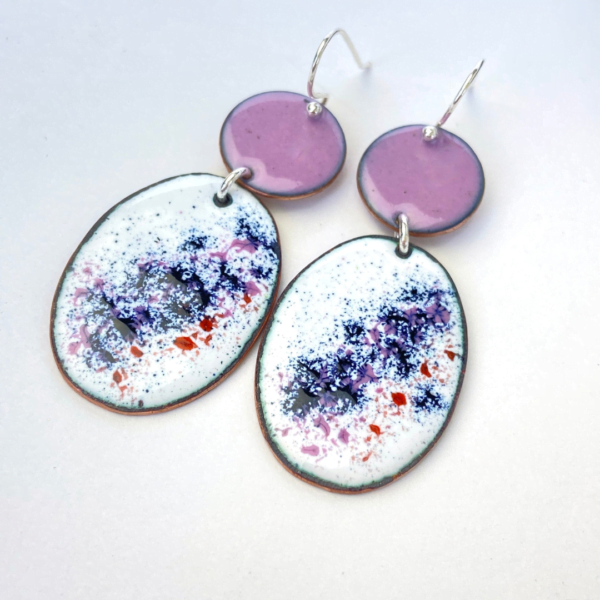 Lilac-drop-enamel-earrings