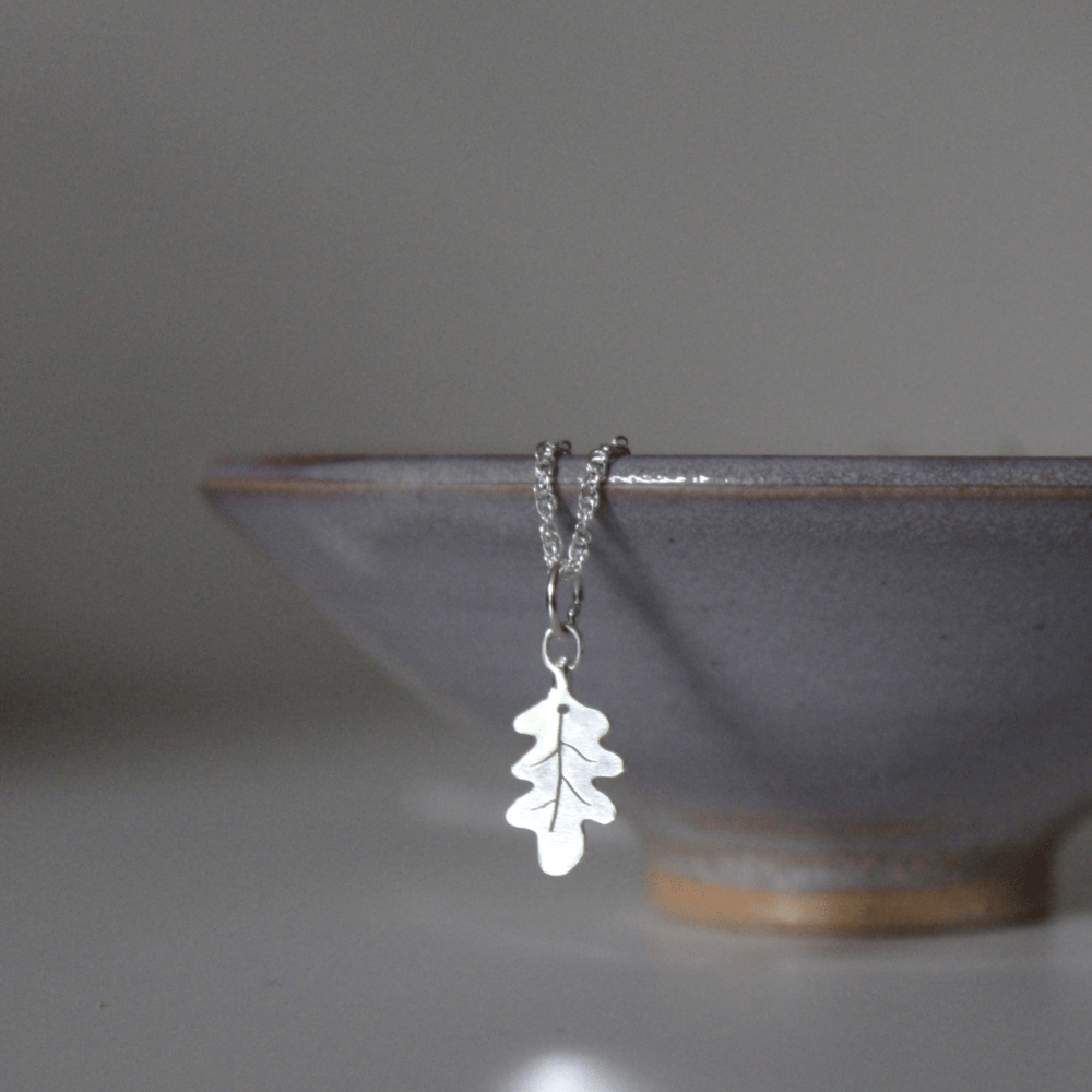 Sterling Silver Oak Leaf Necklace, Shine On