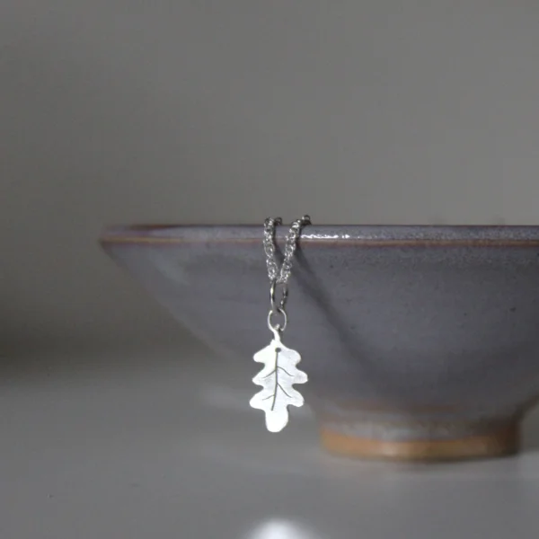 Sterling Silver Oak Leaf Necklace, Shine On