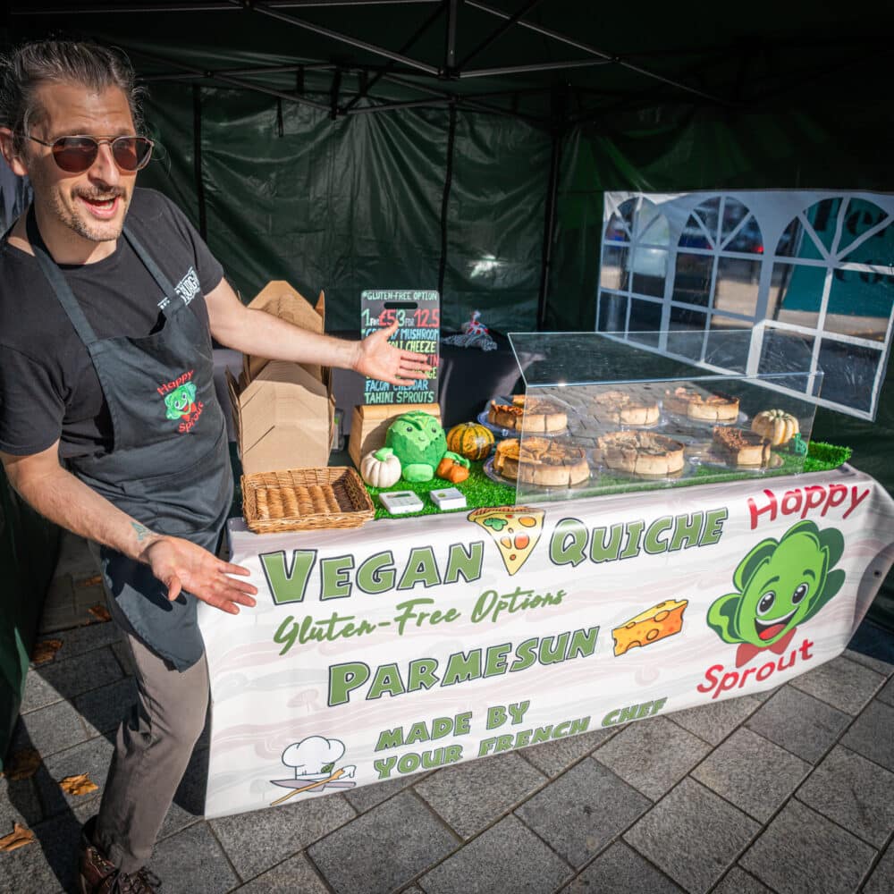 Happy Sprout Vegan Quiche at Vegan Market by Vegan Fairs