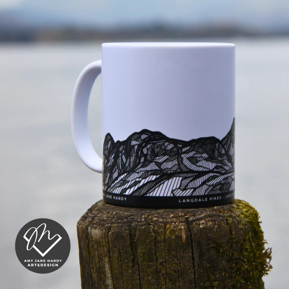 Amy Jane Hardy Art and Design - Brew With A View Mug - Langdale Pikes