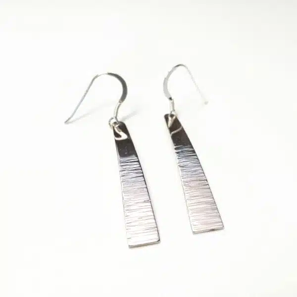 Textured silver dangle earrings