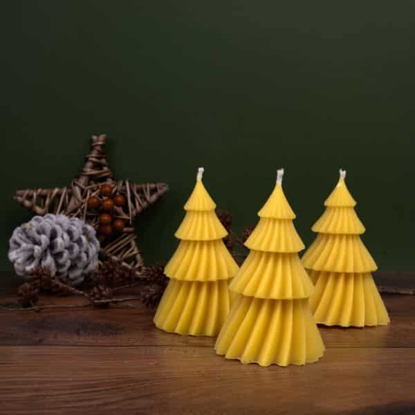 Mamas Beeswax Contemporary Beeswax Christmas tree beeswax candes with Christmas decoration