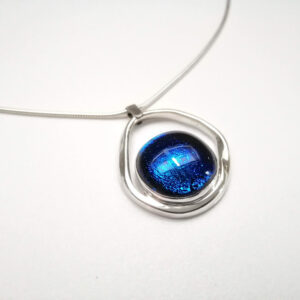 The Busy Box Room, Silver and blue glass pendant