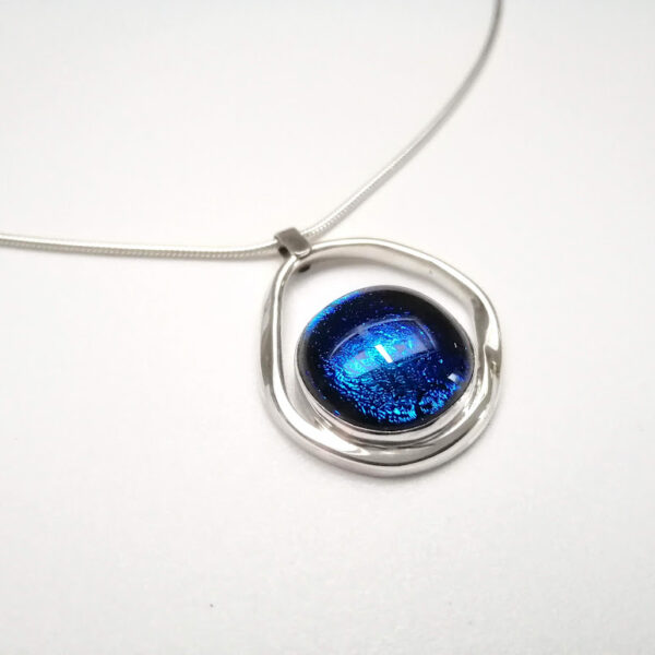 The Busy Box Room, Silver and blue glass pendant
