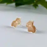 Sterling silver capybara studs. Earrings for children