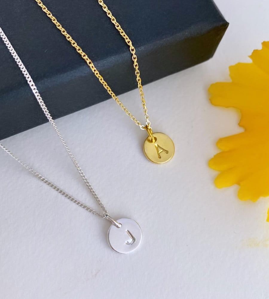 Lucy & Jane Jewellery Sterling silver or gold personalised initial necklaec
