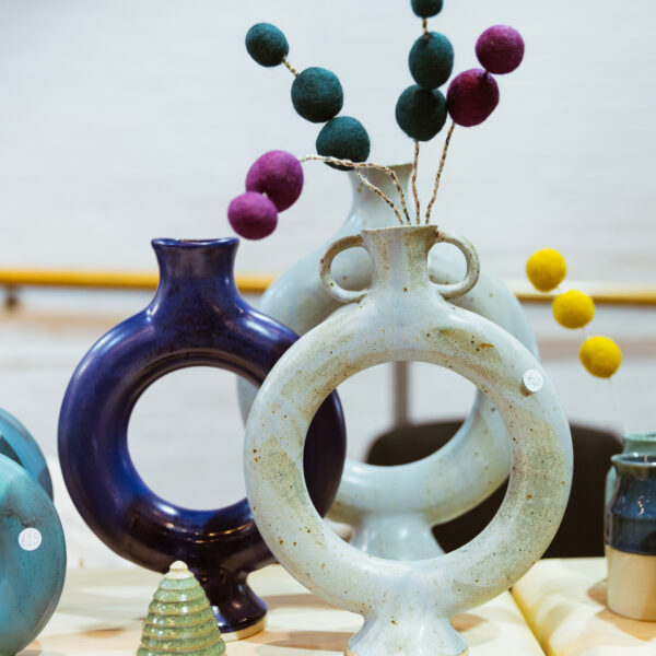 Colourful ceramic vases