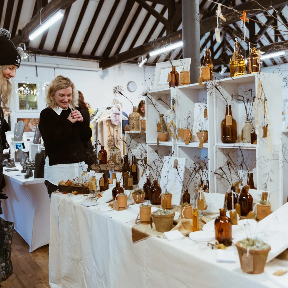 Maltings Monthly Market - Beautiful stall with stallholder at Farnham Maltings Monthly Market