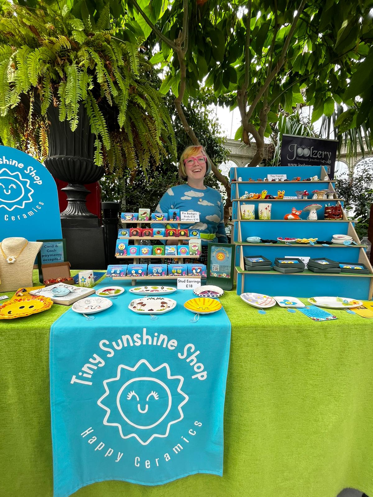 Tiny Sunshine Shop stall at pop up in the palm house