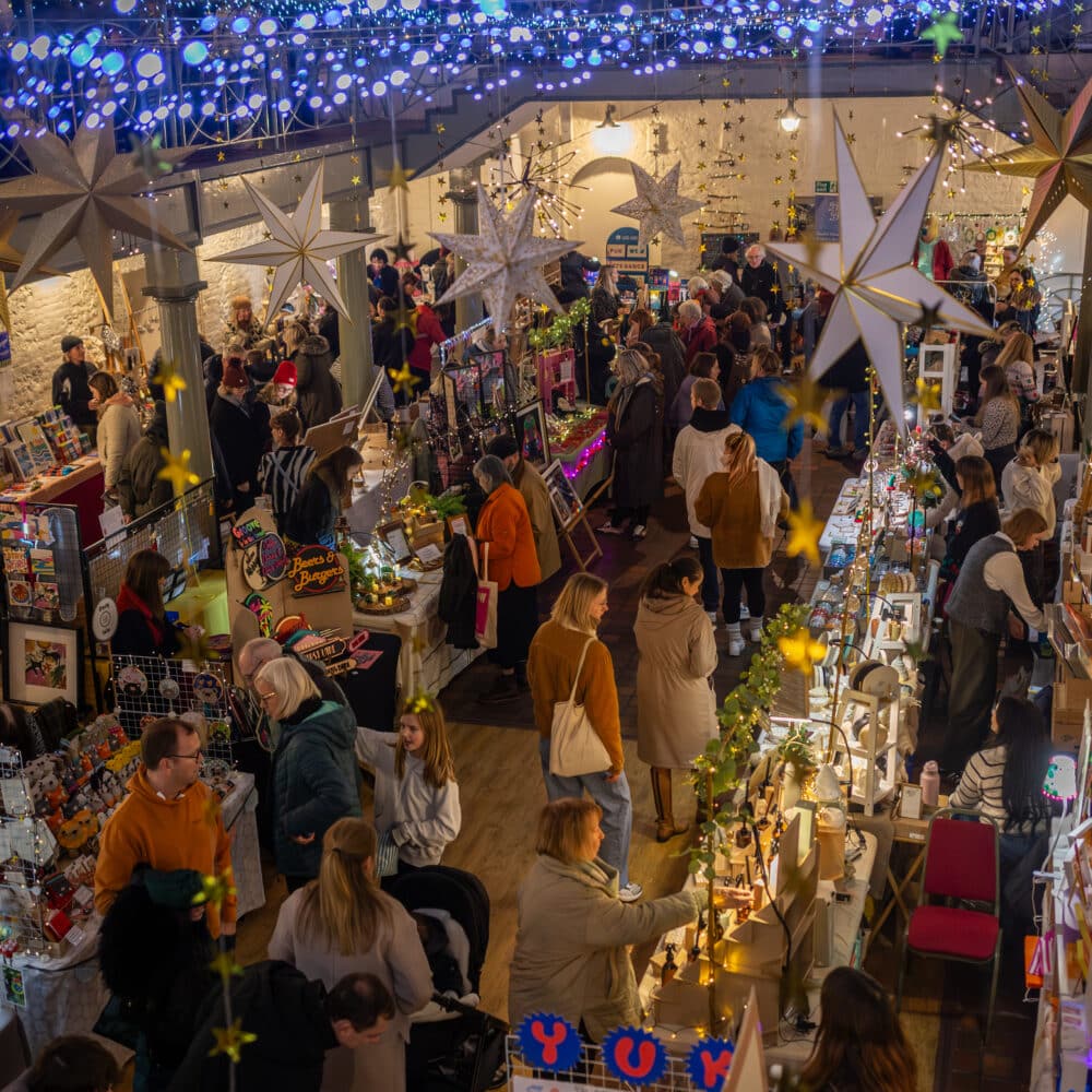 Two levels of The Winter Makers Fair at the British Engineerium