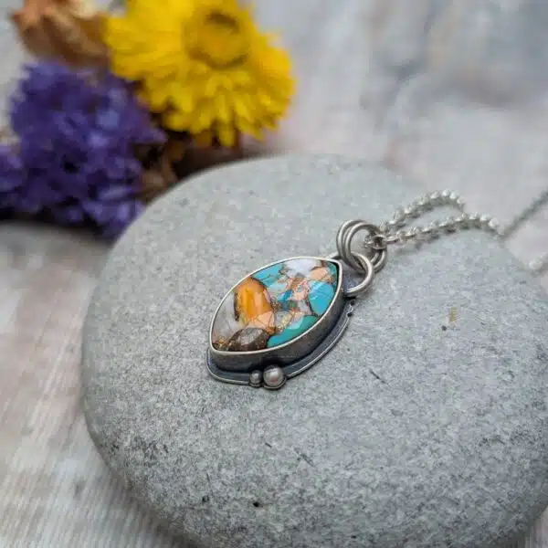 Jewellery by Jo - Silver Kingman Turquoise Necklace