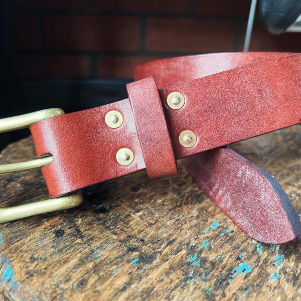 Morgan + Wells handstitched leather belt