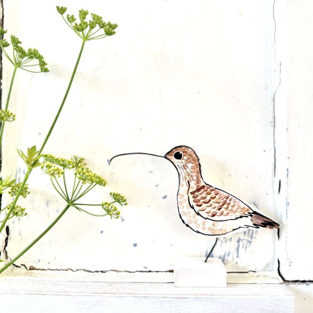 Curlew Proud Pedddle member Louise Crookenden Johnson Ceramics. Happy handmade pottery animals and birds