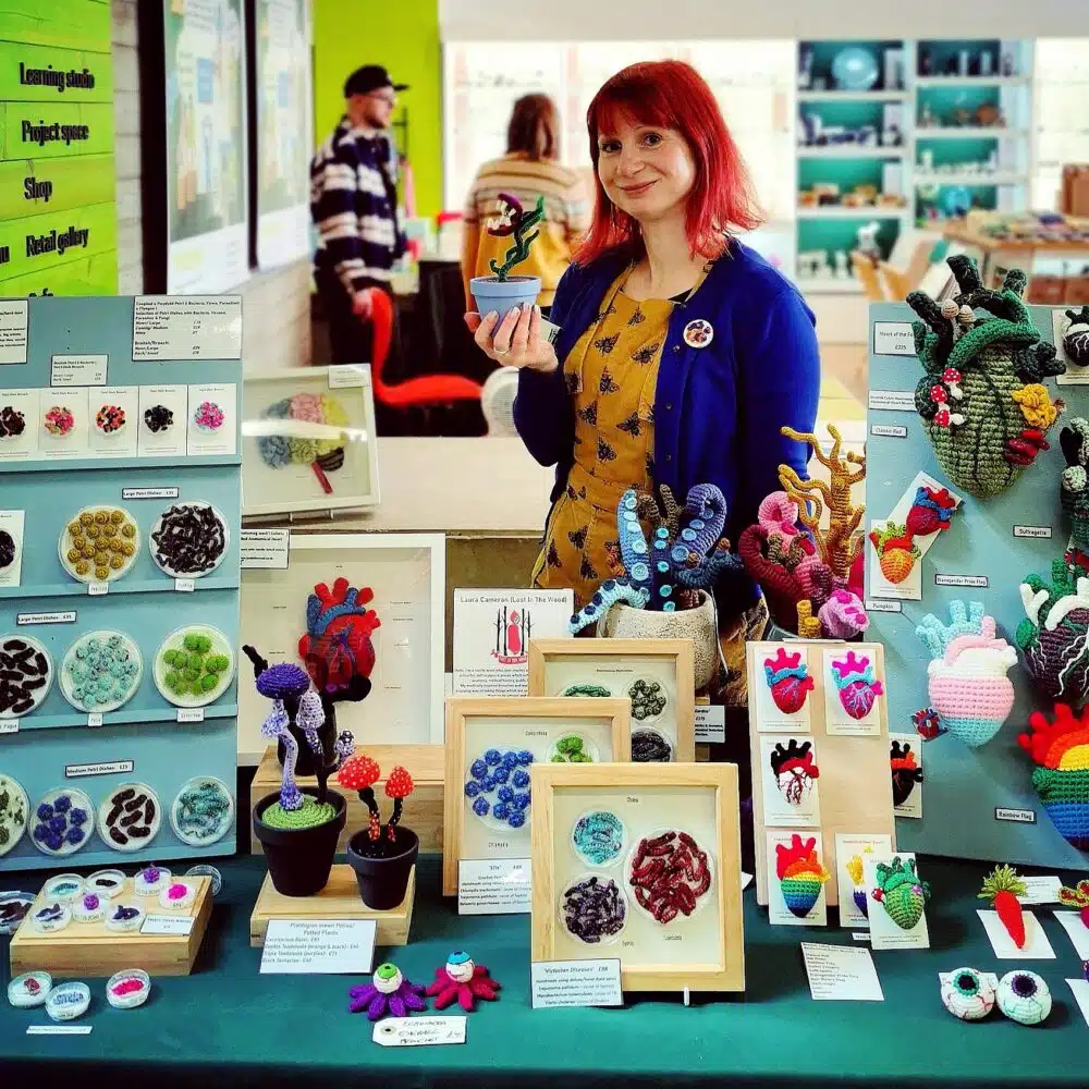 Lost in the Wood by Laura Cameron's stall at Pop-up North Wales Contemporary Craft Fair at Mostyn Gallery