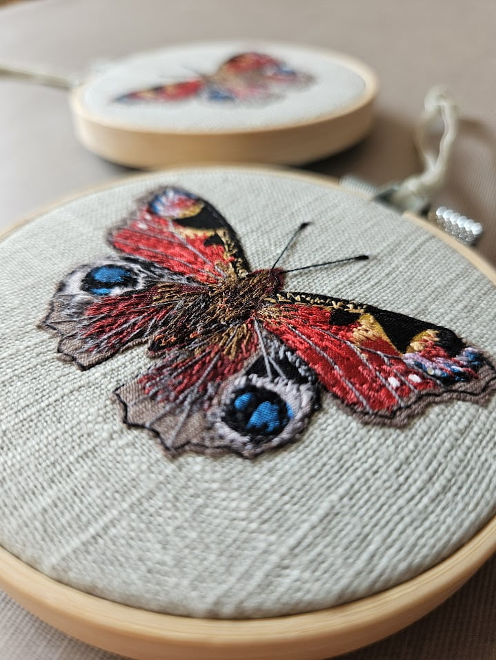 peacock butterfly embroidery