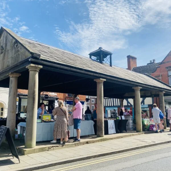 Market Drayton Artisan Market - image of the buttercross market on cheshire street